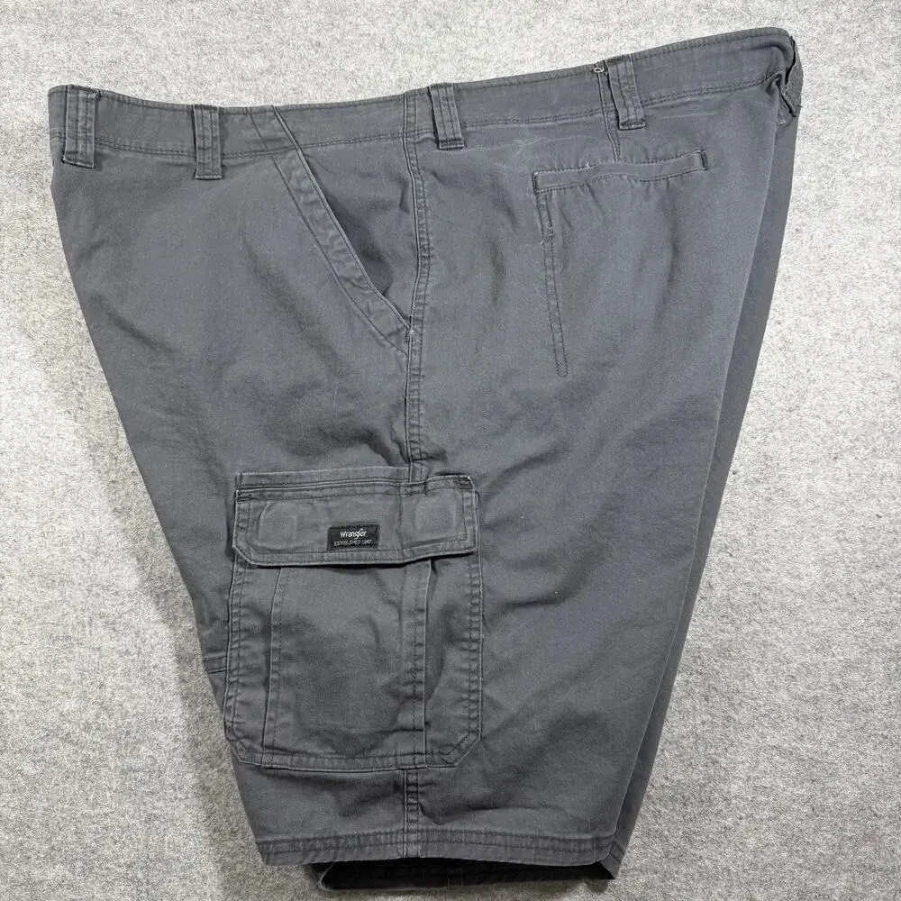 Wrangler Cargo Shorts Mens 48 Gray Relaxed Fit Cotton Utility Workwear Outdoor
